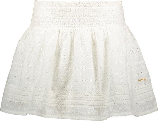 Superdry - Maat XXS - Vintage Lace Mini Skirt Dames Rok - Gebroken Wit