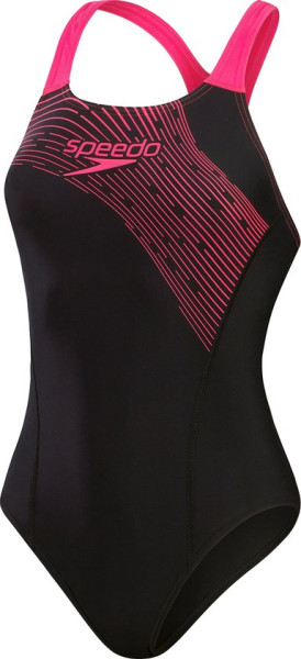 Speedo Maat 40 Medley Logo 1 Piece Zwart/Roze Sportbadpak