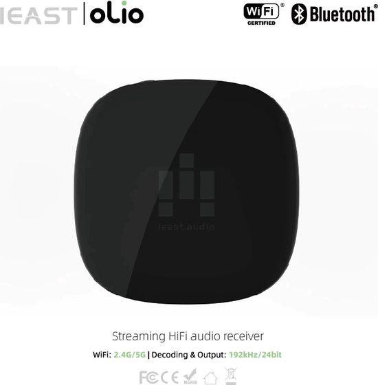 iEAST Olio - Draadloze audio streamer/ontvanger - WiFi 2.4/5ghz en Bluetooth 5.0 - Multiroom - Airpl