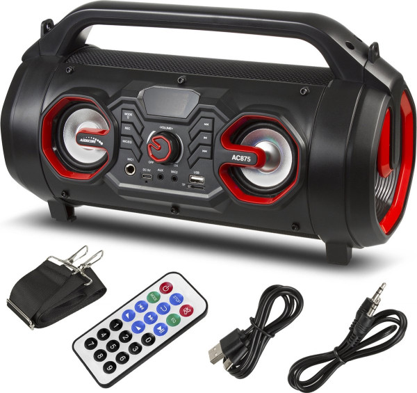 Audiocore AC875 Bazooka Draagbare Bluetooth-luidspreker Boombox 30W (20W + 5Wx2) IPX4 Spatwaterdicht