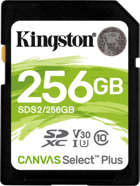 Kingston Canvas Select Plus - Flashgeheugenkaart - 256 GB - Video Class V30 / UHS-I U3 / Class10 - S