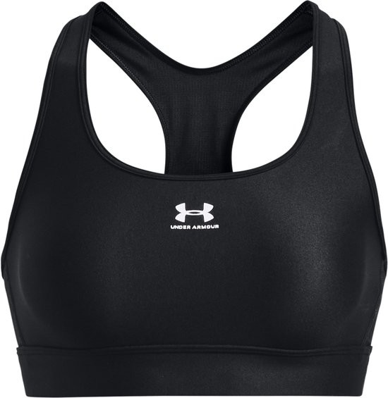 Under Armour Maat XL UA HeatGear Mid Padless Dames Sportbeha - Zwart