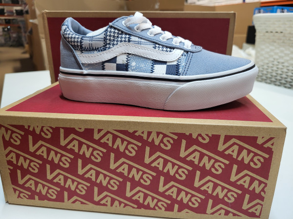 Vans - maat 32- Youth Ward Platform Patchwork Light Blue