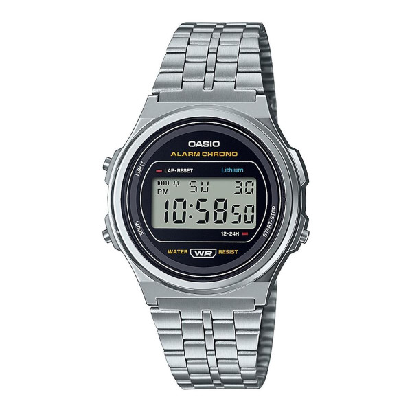 Casio Vintage Iconic A171WE-1AEF Unisex Horloge 37 mm - Zilverkleurig