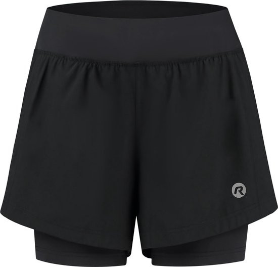 Rogelli - Maat XXL - Essential 2-in-1 Hardloopshort - Dames - Zwart