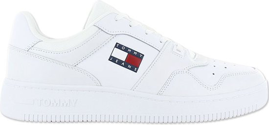 Tommy Jeans Retro Sneaker - maat 44- Retro Basket Lage sneakers - Heren - Wit