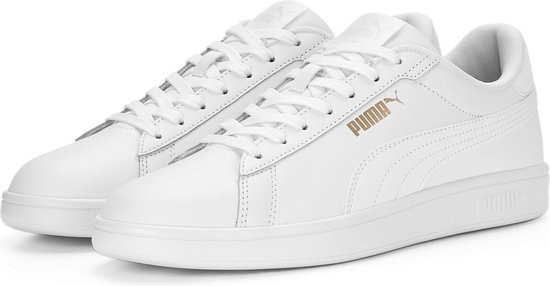 PUMA Puma Smash 3.0 L - maat 39 - Unisex Sneakers - PUMA White-PUMA White-PUMA Gold