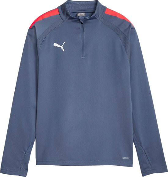 Puma - maat 176 - Teamliga 1/4 ziptop inkyblue/Fire Junior