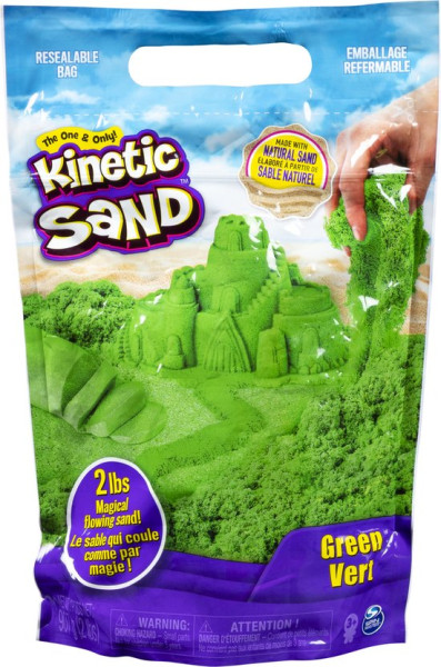 Kinetic Sand - speelzand om te mengen kneden en creëren - 907 g origineel kinetisch zand - Groen - S