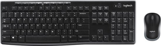 Logitech MK270 - Toetsenbord RF Wireless - QWERTY - Tsjechisch, Polijsten, Turks / Black, Zilver