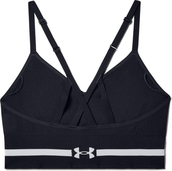 Under Armour Maat XL UA Seamless Low Long Bra Dames Sportbeha - Zwart