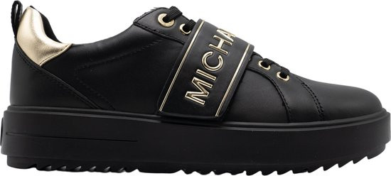 Michael Kors - Maat 37 - Emmett Strap Lace Up Dames Sneakers - Zwart