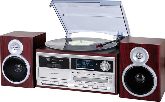 Stereo platenspeler met digitale radio ontvanger, DAB / DAB+ / Bluetooth / USB / Aux-in / CD - Trevi