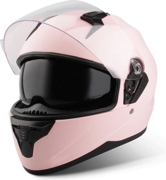 VINZ Kennet ECE 22.06 Integraalhelm met Zonnevizier / Motorhelm / Scooter helm / Brommerhelm – Mat R