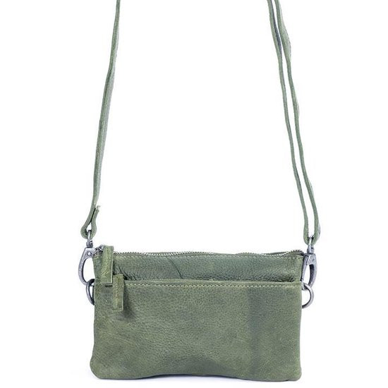 DSTRCT Crossbodytas Raider Road Leer - groen