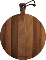 Borrelplank rond met gat Ø 24 x 2 cm - walnoot hout