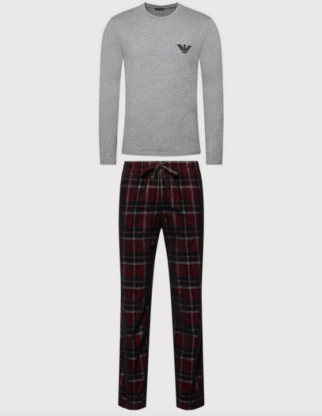 Emporio Armani - Maat L - Flannel X-Mas Edition Mannen Pyjamaset - Marine Check