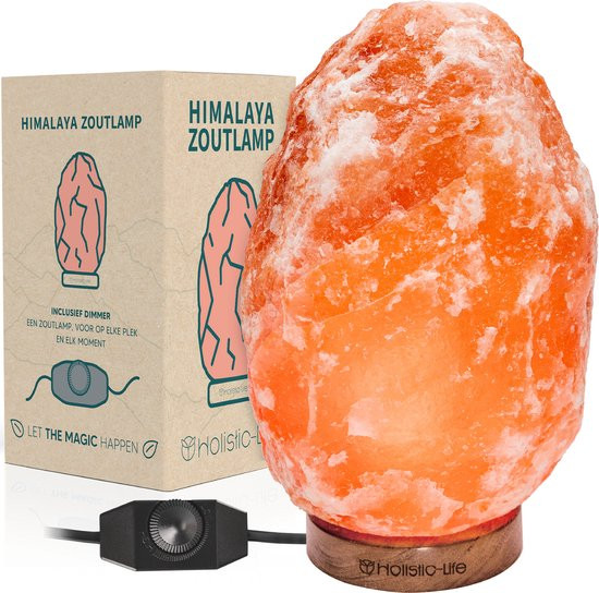 Dimbare Grote Zoutlamp 4-5KG Himalayazout– Tafellamp – Sfeerlamp – Himalaya Zoutsteen Nachtlampje –