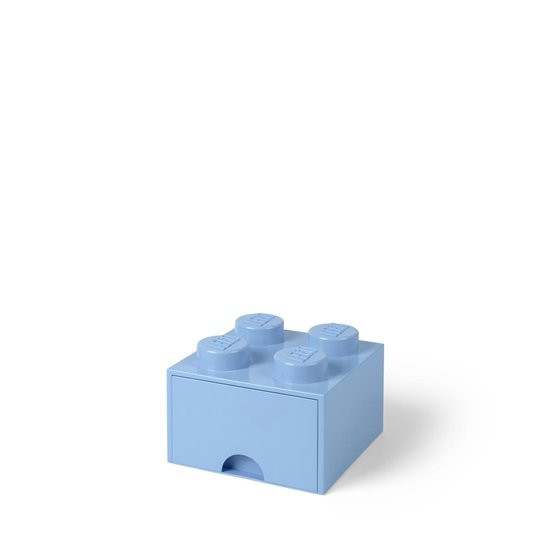 Lego - Opbergbox - Brick 4 - Met 1 Lade - Vierkant - 6 liter - Stapelbaar - Kunststof - Blauw