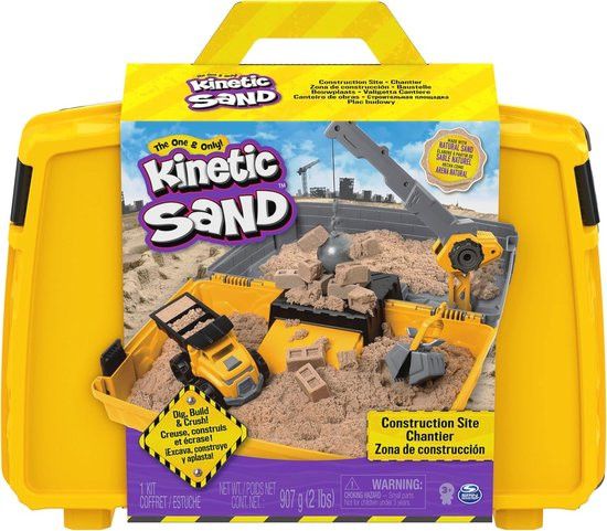 Bouwplaats-speelset met kiepwagen en kraan - Creatief spelen met Kinetic Sand