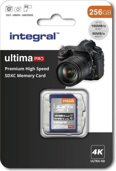 Geheugenkaart Integral SDXC V30 256GB