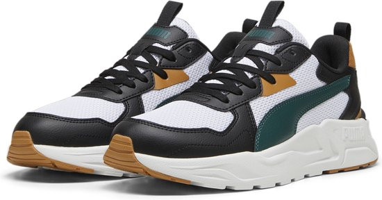 PUMA Trinity Lite - maat 44.5 - Heren Sneakers - PUMA Black-Dark Myrtle-Caramel Latte