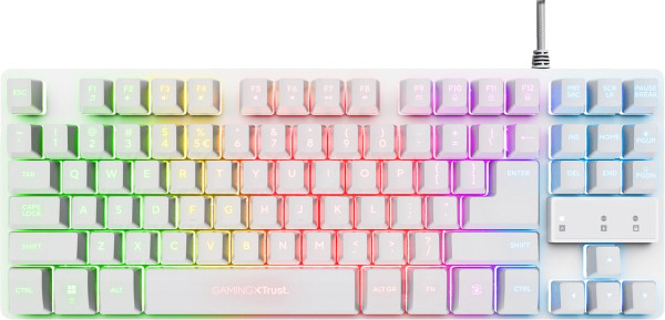 Trust GXT 833W Thado - Gaming Toetsenbord - TKL - Verlichting - Qwerty - Wit