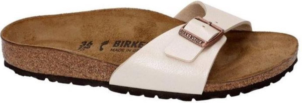 Birkenstock - Maat 39 - Madrid Dames Slippers Small fit - Pearl White