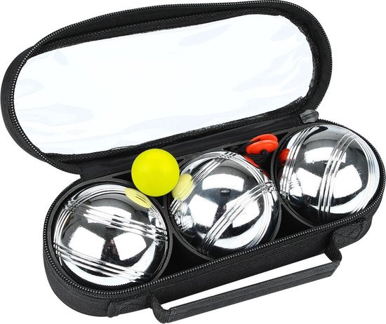 Get & Go Jeu de Boules Set III - 3 Ballen - Chroom/Zwart