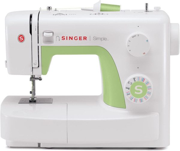 Singer Simple 3229 mechanische naaimachine, 29 steken, wit/groen