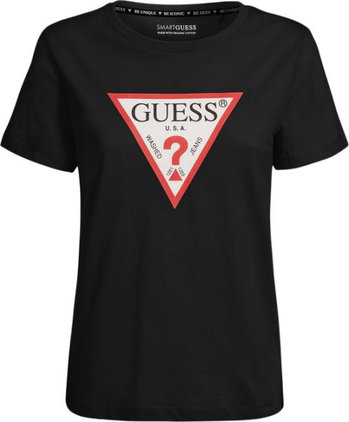 Guess - Maat M - CN Original Tee Dames T-Shirt - Zwart