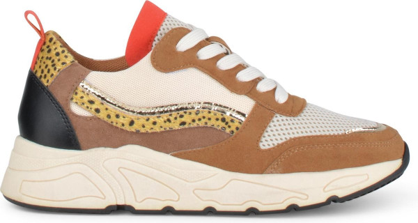 PS Poelman - maat 37- Dames - CAROCEL Imitatie Leren Suedè PU Runner Sneakers met Beige Profielzool