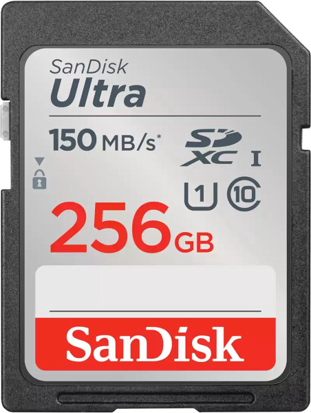 SanDisk SDXC Ultra 256GB (Class 10/UHS-I/150MB/s) SDXC-kaart 256 GB UHS-Class 1 Waterdicht, Schokbes