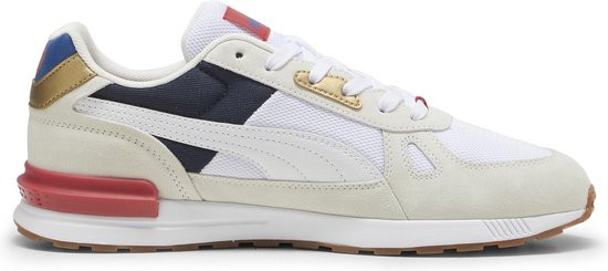 PUMA Graviton Pro - maat 43 - Unisex Sneakers - Warm White-PUMA White-Club Navy-Club Red