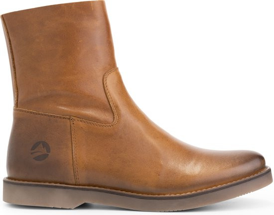 Travelin' Pleubian - maat 36 - Dames Leren Enkellaarzen - Nette schoenen vrouwen - Cognac Bruin Leer