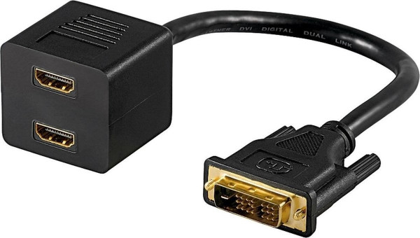 DVI-D Dual Link (m) - 2x HDMI (v) splitter - 0,10 meter