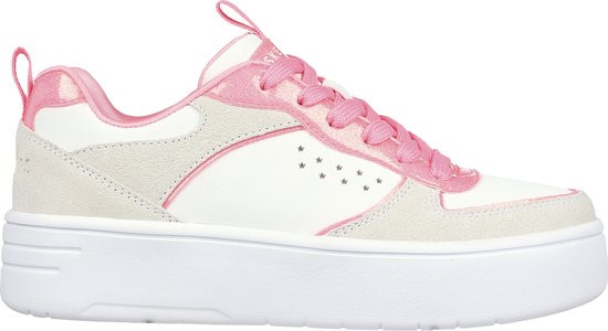 Skechers Court High - maat 28 - Glitter Mix Meisjes Sneakers - Wit/Roze