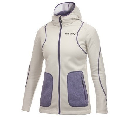 Craft Active Full Zip Hood Polar White Hardloop dames jas Maat S 1901675 – 2222