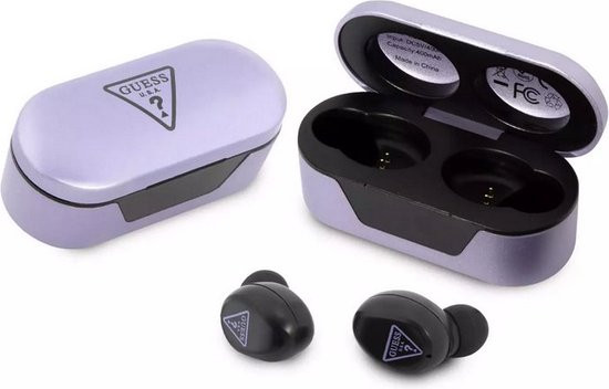 Guess True Wireless Universele Bluetooth In-Ear Oordopjes - Zwart/Paars