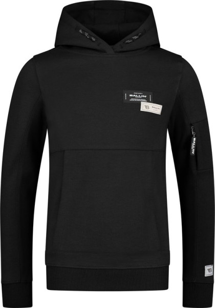 Ballin Amsterdam - Maat 140 - Jongens Slim Fit Hoodie - Zwart