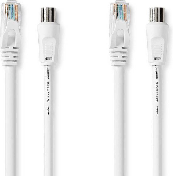 Nedis Coax- en CAT6-Combikabel | IEC (Coax) Male / RJ45 Male | IEC (Coax) Female / RJ45 Male | Verni