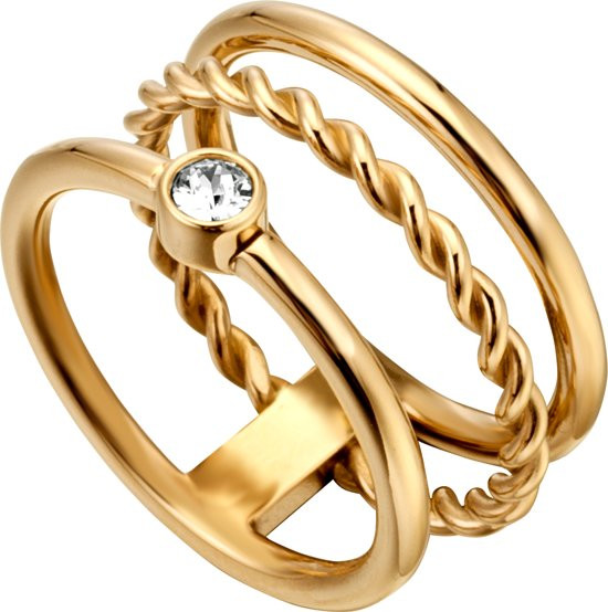 Esprit ESRG000422 Loris - Ring - Staal geelgoudverguld - Goudkleurig - maat 18.00mm