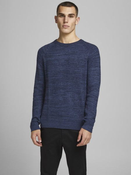 JACK&JONES - Maat L - JJPANNEL KNIT CREW NECK. Heren Trui