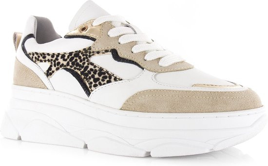 PS Poelman JANA - maat 38 - Dames Sneakers - Beige met combinatie