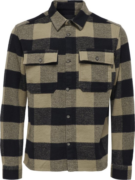 ONLY & SONS - Maat L - ONSSCOTT LS CHECK FLANNEL OVERSHIRT Heren Overhemd