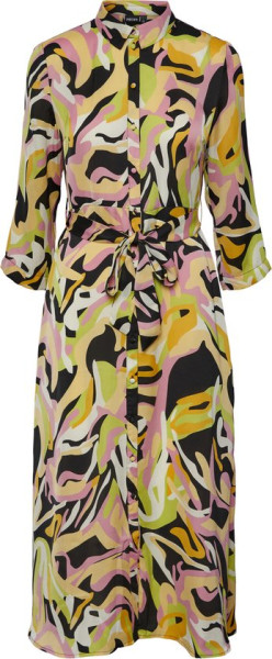 PIECES - Maat L - PCBARRY APRIL 3/4 MIDI DRESS BC Dames Jurk