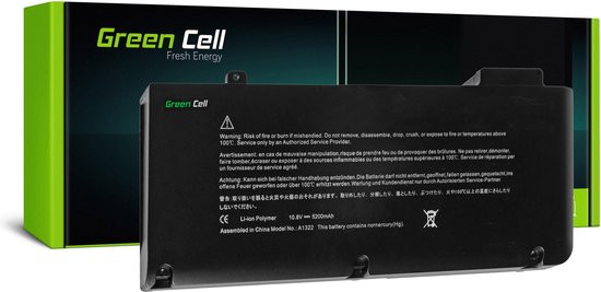 GREEN CELL Batterij voor Apple Macbook Pro 13 A1278 (Mid 2009, Mid 2010, Early 2011, Late 2011, Mid