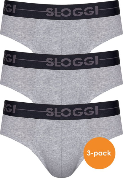 sloggi - Maat L - men Go Heren Mini 3-pack - Lichtgrijs melange