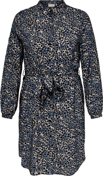 ONLY - Maat 48 - CARMAKOMA CARLOLLILISE LS SHIRT DRESS AOP BF Dames Jurk