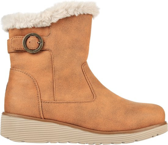 Skechers - mt 39 - Keepsakes Wedge-Comfy Winter Dames Laarzen - Cognac